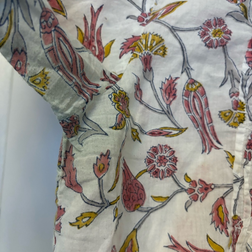 Roberta Roller Rabbit Floral Pintuck Long Sleeve Tunic Top - Picture 15 of 16